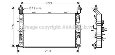 Радіатор охолодження OPEL MERIVA (2003) 1.6 AVA COOLING OL2345 (фото 1)