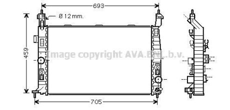 OPEL Радіатор системи охолодження двигуна Meriva A 1.7DTi 03- AVA COOLING OL2348 (фото 1)