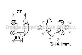 AVA OPEL Оливний радіатор (без корпуса) Astra G, Combo Tour, Corsa C 1.7DTI AVA COOLING OL3581