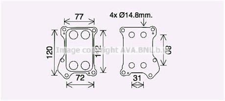 Охолоджувач оливи AVA COOLING OL3688