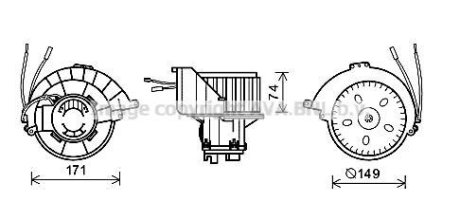 Вентилятор обігрівача салону Opel Astra G AC+ AVA COOLING OL8627 (фото 1)