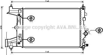 AVA Радіатор охолодження CHEVROLET CRUZE (2009) 1.8 DVVT AVA COOLING OLA2545