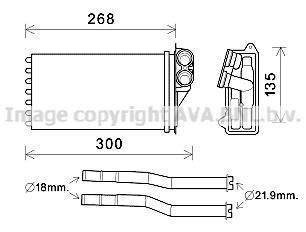 AVA CITROEN Радіатор опалення C1 1.0 05-, PEUGEOT, TOYOTA AVA COOLING PEA6397