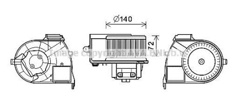 Вентилятор обігрівача салону Renault Kangoo I AC+ AVA COOLING RT8617