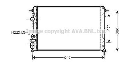 Радіатор охолодження RENAULT Megane (вир-во AVA) AVA COOLING RTA2241