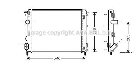 Радиатор охлаждения двигателя AVA AVA COOLING RTA2270