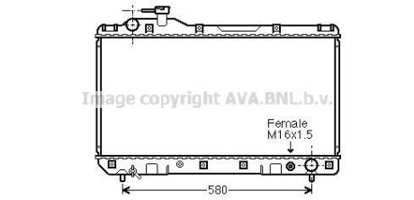 AVA TOYOTA Радіатор системи охолодження двигуна RAV 4 I 2.0 4WD 94- AVA COOLING TO2219