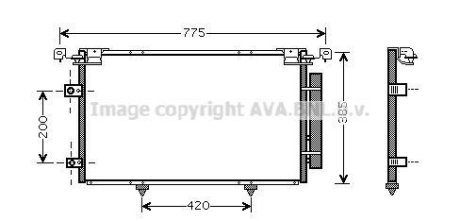 Конденсор кондиціонера CAMRY ALL 01-05 (Van AVA) AVA COOLING TO5319D