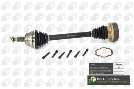 Полуось Golf/Passat/Octavia 93-09 (36z/556mm) Л. BGA DS9618L