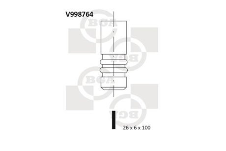 Клапан впуск. BMW 3(E46/E90)/5(E39/E60)/X3(E83) (M57/M47…) (26x6x100) BGA V998764