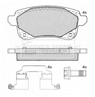 Гальмівні колодки дискові задн BORG & BECK BBP2539