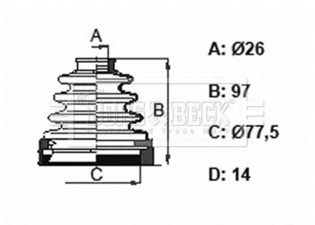 Пильник привiдного валу к-т BORG & BECK BCB6158