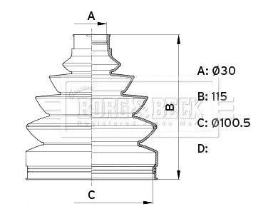 Пыльник приводного вала к-т BORG & BECK BCB6345