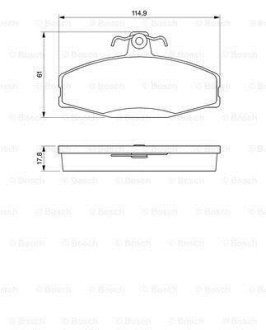 , гальмівні колодки перед. SKODA Felicia, Favorit VW Caddy 1,6/1,9D 96-00 BOSCH 0986424373