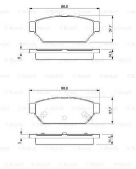 MITSUBISHI гальмівні колодки задн.Carisma 95- BOSCH 0986424464