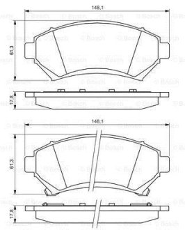 Тормозные колодки перед. дисковые Opel Sintra 2.2-3.0 -99 BOSCH 0 986 424 466