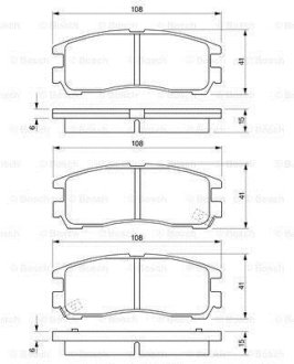 Гальмівні колодки задн.OPEL Sintra 96- (з ABS) BOSCH 0986424467