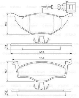 Колодки гальмівні (передні) Audi A2 1.2 TDI (+датчик) BOSCH 0986424632