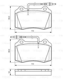 Гальмівні колодки дискові PEUGEOT 406 BOSCH 0986424658