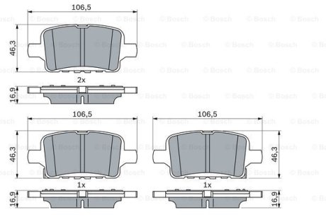 Тормозные колодки, дисковые BOSCH 0986424870