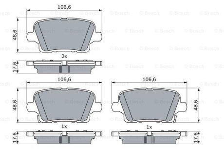 Колодки тормозные дисковые (комплект 4 шт.)) BOSCH 0 986 424 872