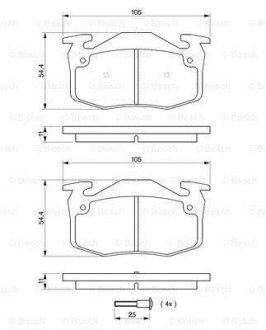 Колодки гальмівні (задні) Renault 19 88-95/Clio 91-98 BOSCH 0986461149