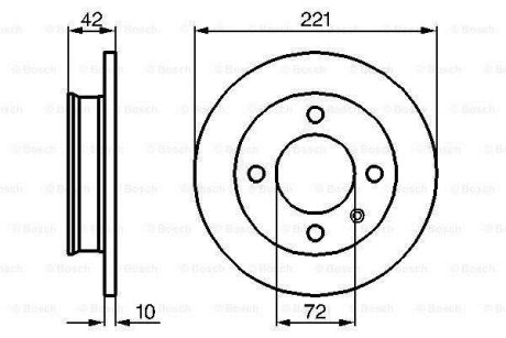 FORD диск гальмівний передній FIESTA 76-89 221 10 8.7 BOSCH 0986478068