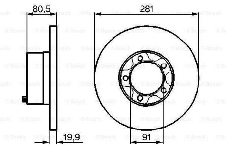 Диск гальм.передн.VW LT28-45 81-96 BOSCH 0986478138