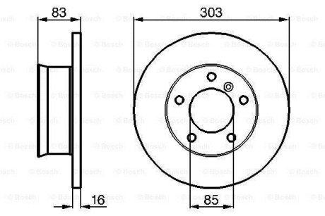 ДИСК ГАЛЬМIВНИЙ ПЕРЕДНIЙ BOSCH 0 986 478 189