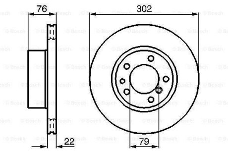 Диск гальмівний перед. (вентил.) BMW 5-serie (E34), 7-serie (E32) (302*22) BOSCH 0986478318