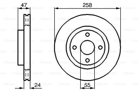 Диск гальмівний передн. MAZDA 323F 1,9 16V/2,0D/TD 93- BOSCH 0986478989