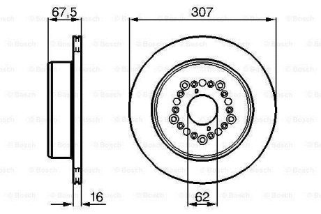 Гальмівний диск перед. (вентил.) LEXUS LS400 4,0 94-00 TOYOTA Century 5,0 BOSCH 0986479023