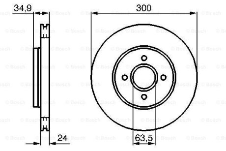 Диск гальмiвний переднiй BOSCH 0986479048