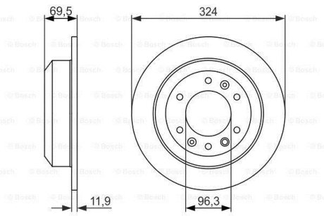 Гальмівний диск задн. KIA CARNIVAL 06- BOSCH 0986479598