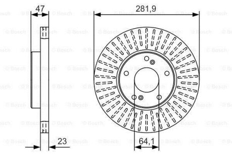 HONDA гальмівний диск передн.Civic VIII 05-,Stream 01 - (282*23) BOSCH 0986479A99