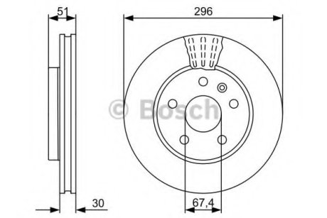 ДИСК ГАЛЬМIВНИЙ ПЕРЕДНIЙ COATED BOSCH 0 986 479 C65