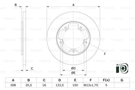 Тормозной диск BOSCH 0986479F44