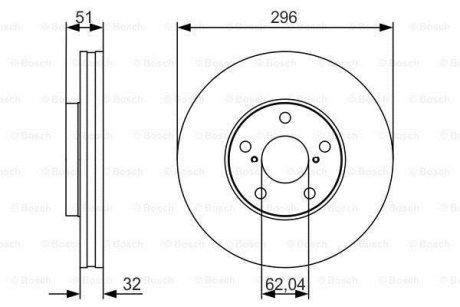 Диск гальм. передн. LEXUS GS 97- BOSCH 0986479R20