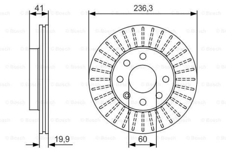 ДИСК ГАЛЬМIВНИЙ ПЕРЕДНIЙ PREMIUM2 BOSCH 0 986 479 S98