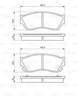 Гальмівні колодки, дискові BOSCH 0986493340 (фото 1)