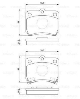 Гальмівні колодки передн. KIA PRIDE 1.1,1.3I 91- BOSCH 0986493550