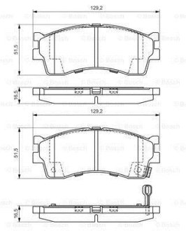 KIA колодки гальмівні передні Cerato 04-, Rio -05. BOSCH 0986494146