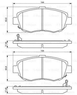 Гальмівні колодки дискові перед. Mitsubishi Pajero/L200 2.5TDI 01 07.01- BOSCH 0 986 494 211