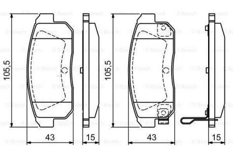 Гальмівні колодки задн. MAZDA RX8, NISSAN BOSCH 0986494223