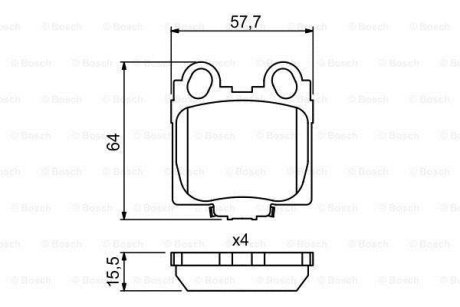 Колодки гальмівні (задні) Lexus GS II/IS I 97-05/Toyota Crown VI 99-03 BOSCH 0986494231