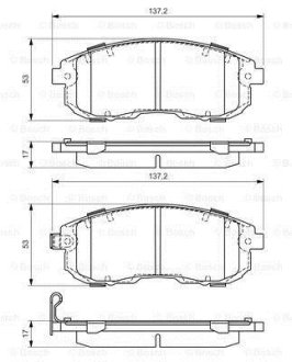 Гальмівні колодки, дискові BOSCH 0986494337 (фото 1)