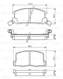 Гальмівні колодки дискові перед. Lexus RX 08-/Toyota Rav 4 12- BOSCH 0 986 494 412