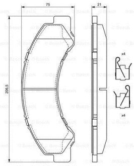 Колодки тормозные дисковые (комплект 4 шт.)) BOSCH 0 986 494 677