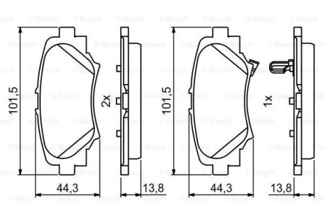 Тормозные колодки дисковые BOSCH 0986494803