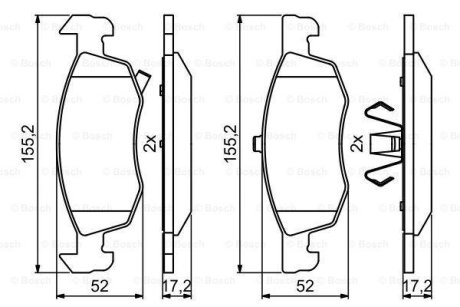 OPEL колодки гальм. передн. Corsa E 1,0-1,6 14- BOSCH 0986494824